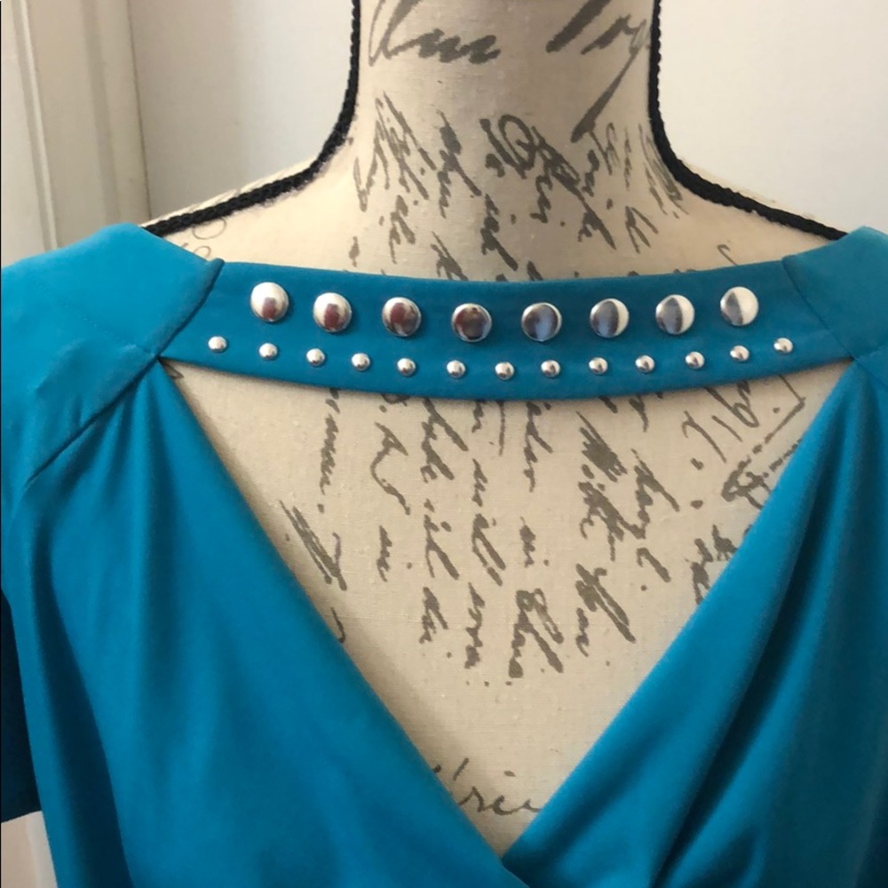 Michael Kors blouse with rhinestone on neckline